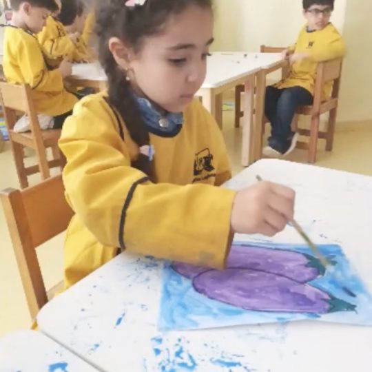 Activité aquarelle fruits et légumes- Ecole Laghmani