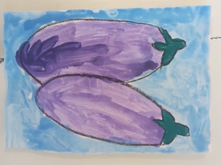 Activité aquarelle fruits et légumes- Ecole Laghmani