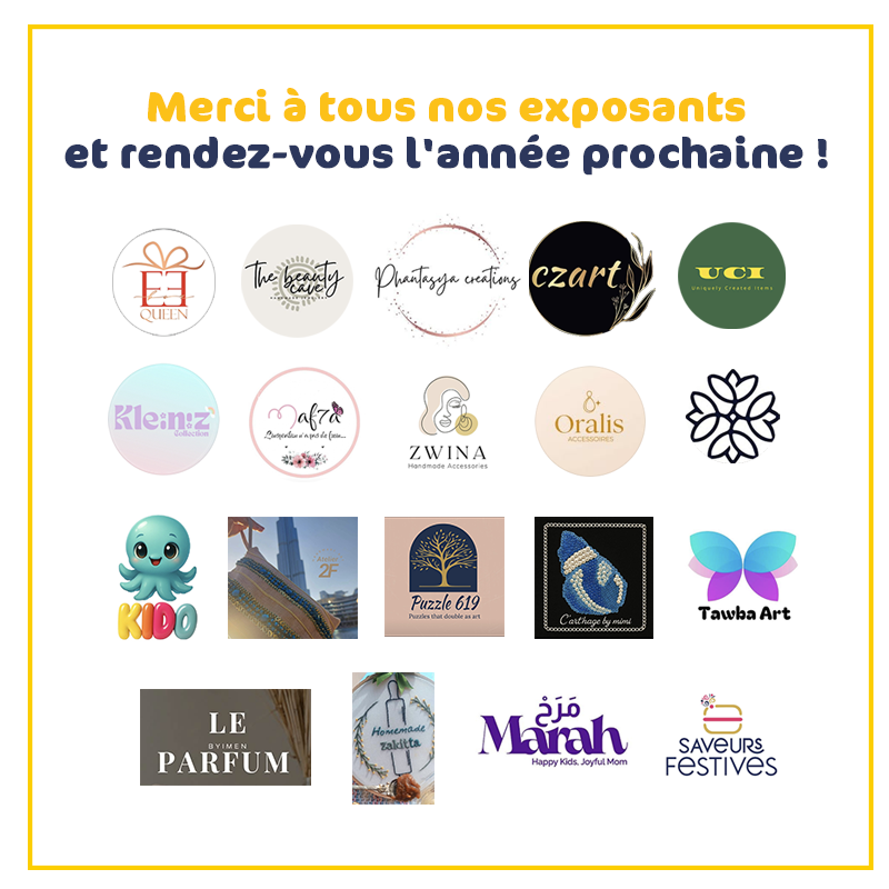 Logos des exposants à la Kermesse 2025 de l'institution Laghmani