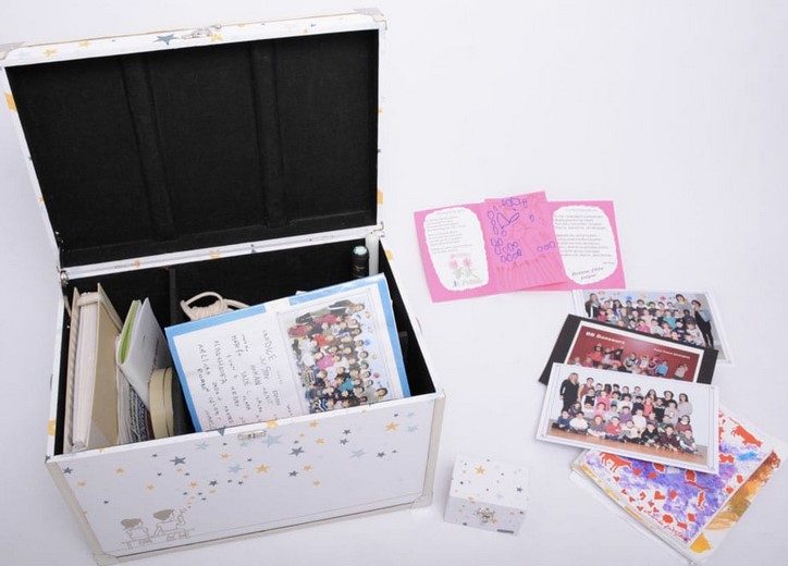 Boite de rangement des travaux de classes