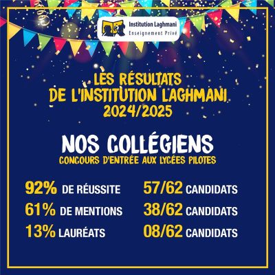 affiche de résultat du concours de 9ème - Institution Laghmani