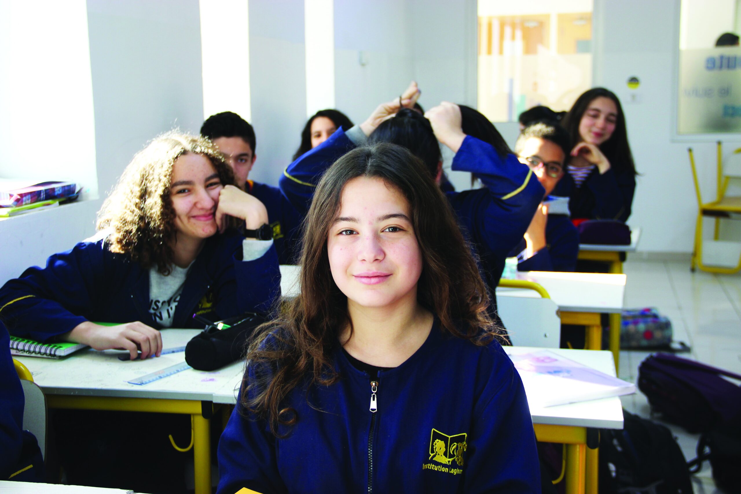 Collégienne de l’Institution Laghmani en classe